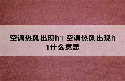 空调热风出现h1 空调热风出现h1什么意思